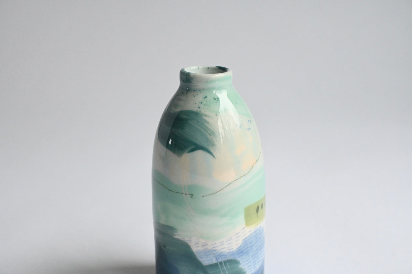Ceramic Small Vase - Mountains Meet The Sea #4