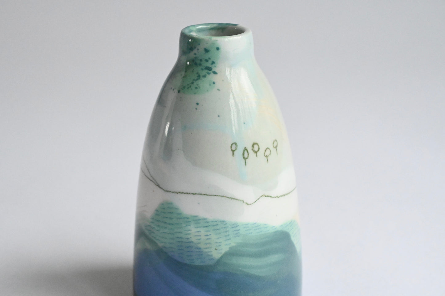 Ceramic Small Vase - Mountains Meet The Sea #12