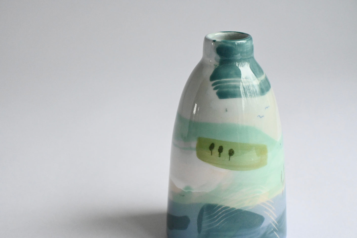 Ceramic Small Vase - Mountains Meet The Sea #10