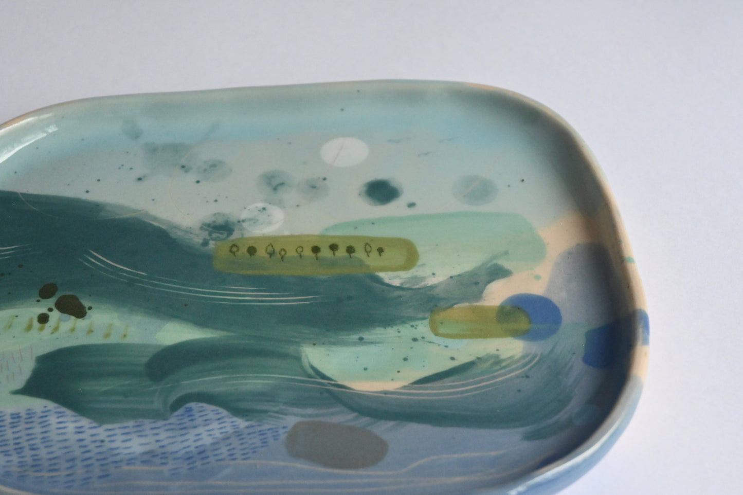 Ceramic Organic Plate - Mountains Meet The Sea #3