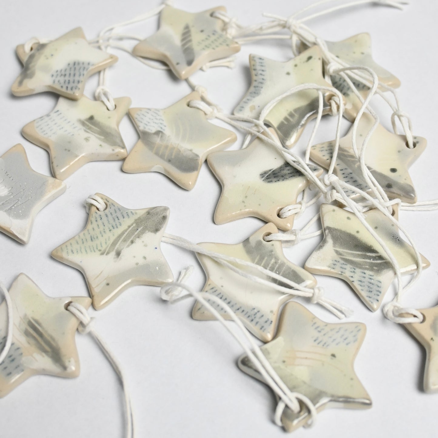 Ceramic Hanging Decoration - Snowy Landscape Mini Star