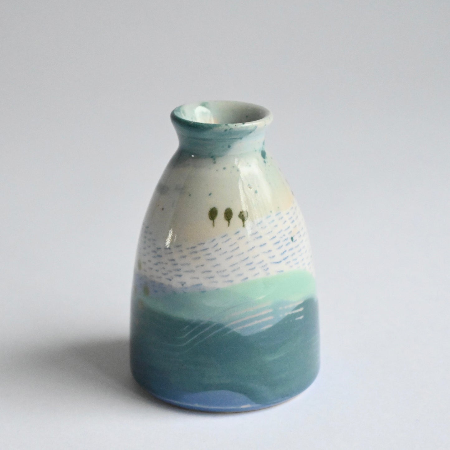 Ceramic Small Vase - Mountains Meet The Sea #15