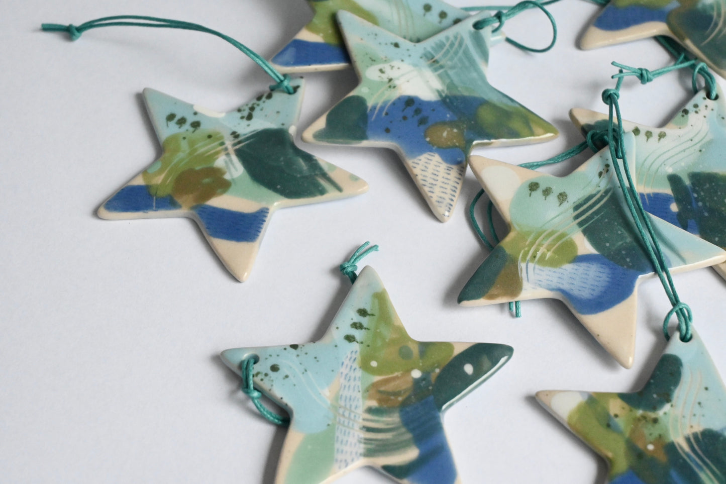 Ceramic Hanging Decoration - Mountains Meet The Sea Large Star