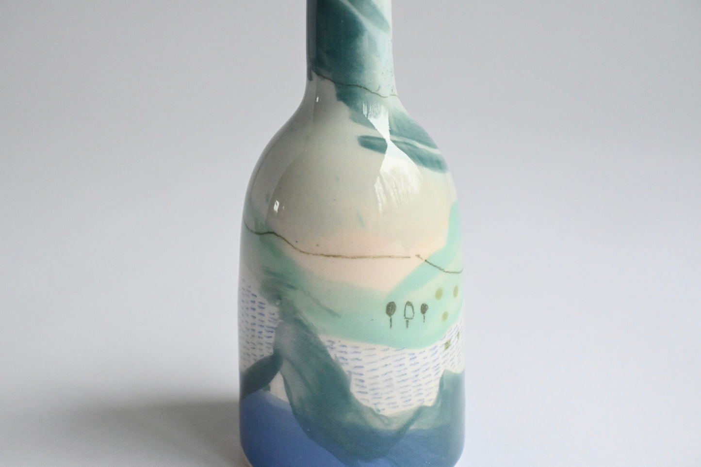 Ceramic Small Vase - Mountains Meet The Sea #3