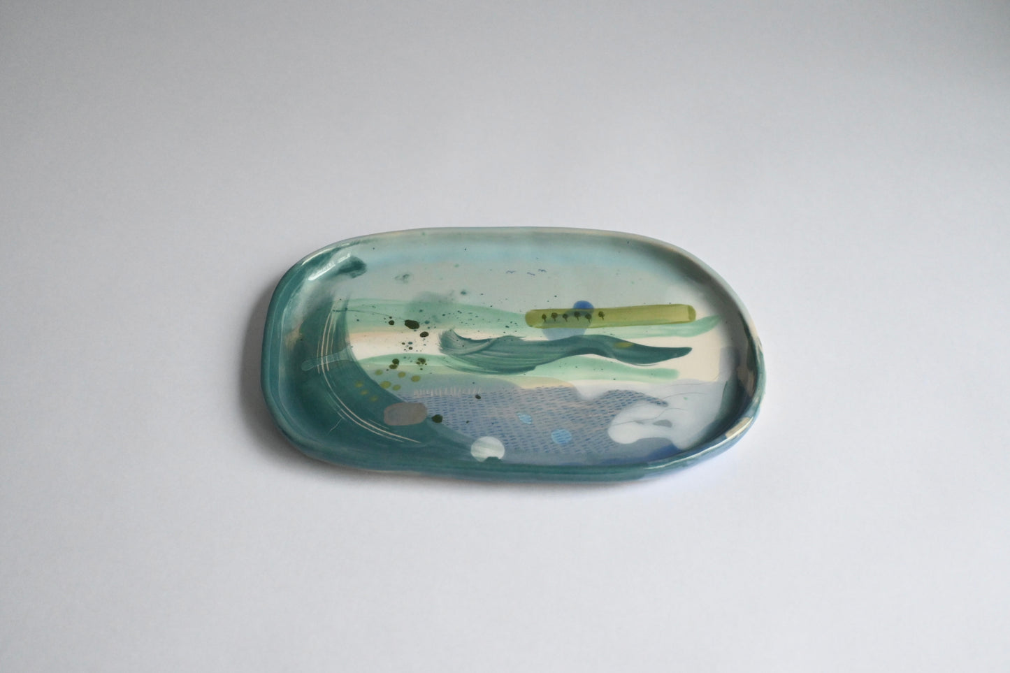 Ceramic Organic Plate - Mountains Meet The Sea #2