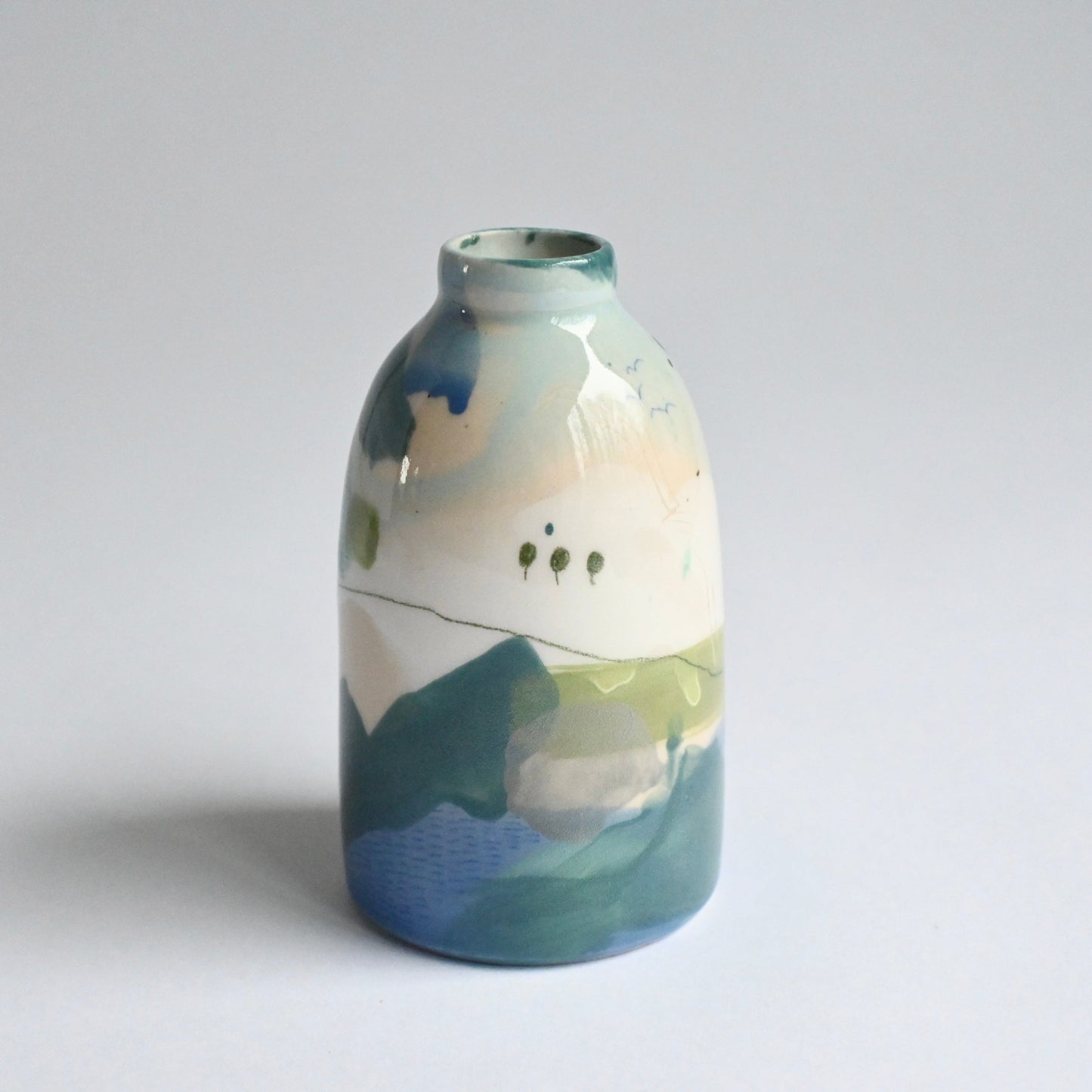 Ceramic Small Vase - Mountains Meet The Sea #13