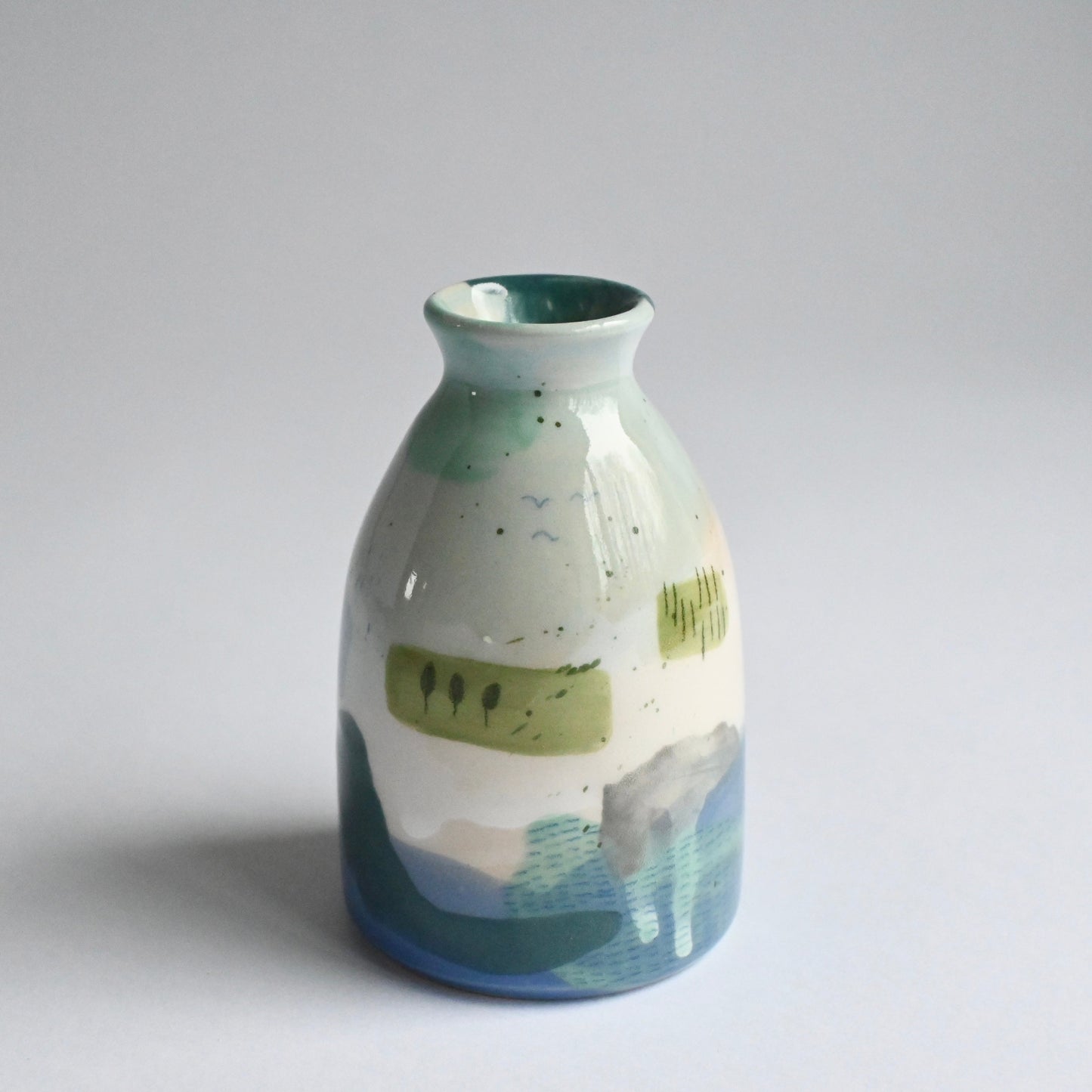 Ceramic Small Vase - Mountains Meet The Sea #9
