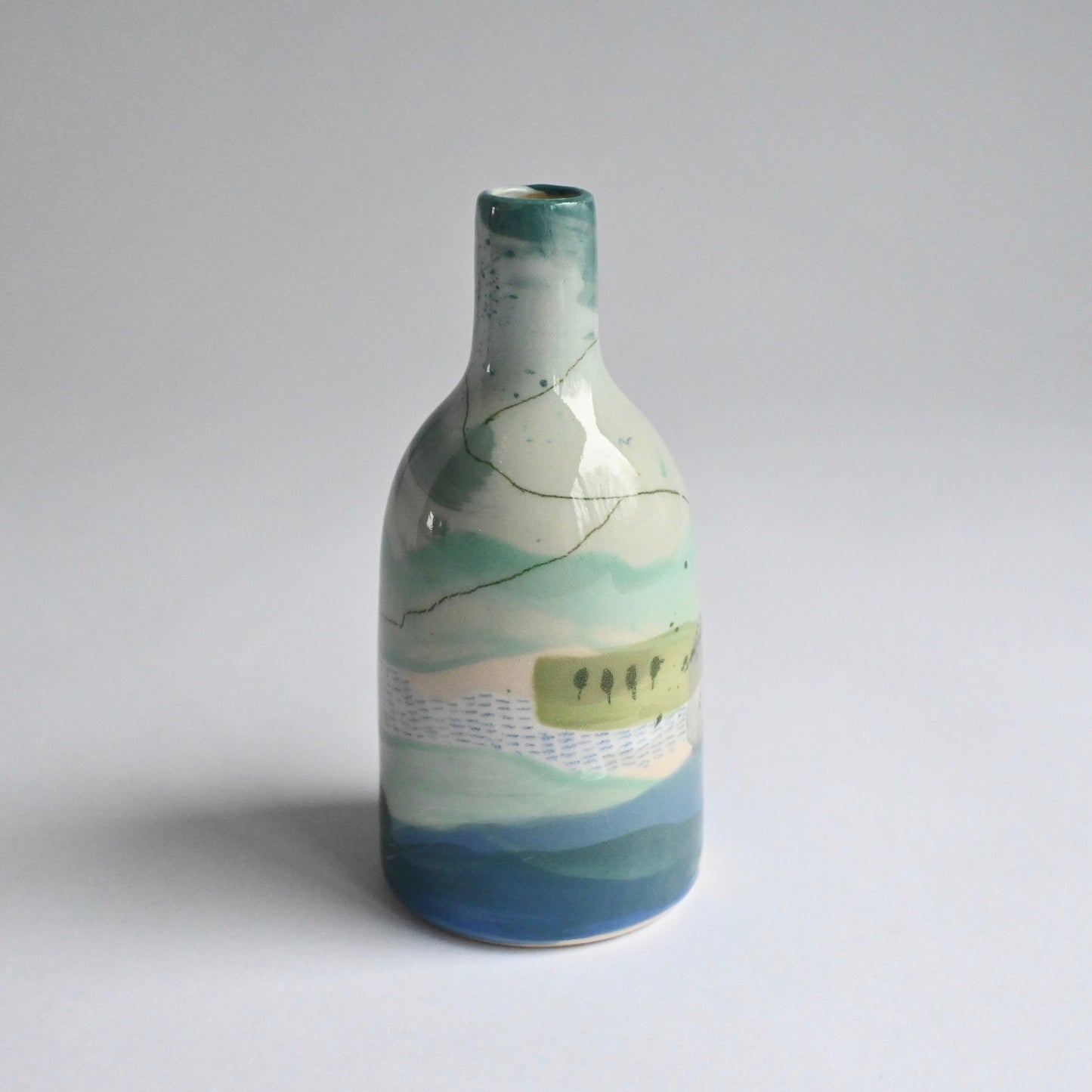 Ceramic Small Vase - Mountains Meet The Sea #3