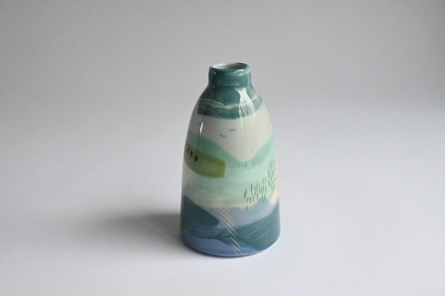 Ceramic Small Vase - Mountains Meet The Sea #10