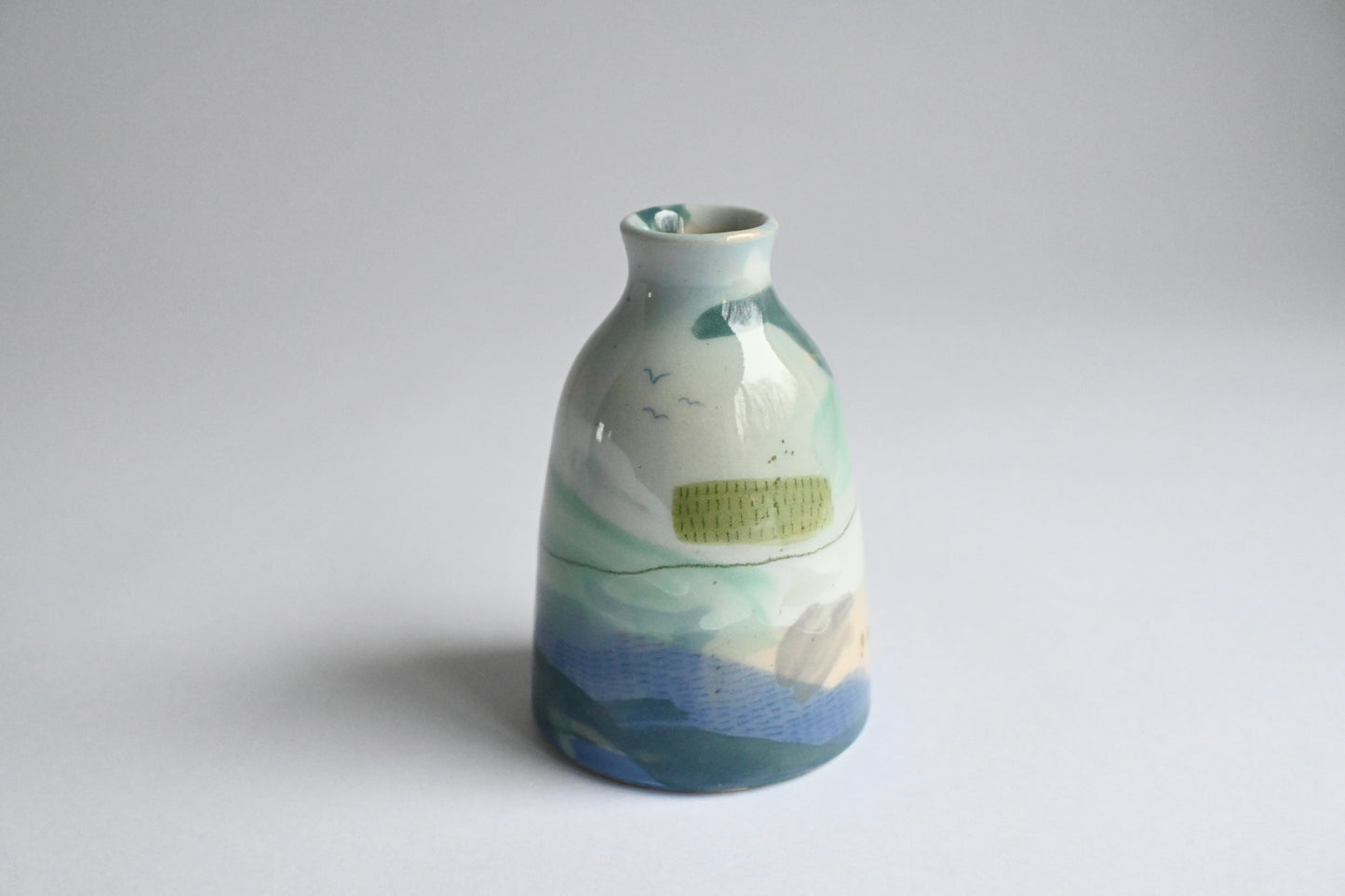 Ceramic Small Vase - Mountains Meet The Sea #6
