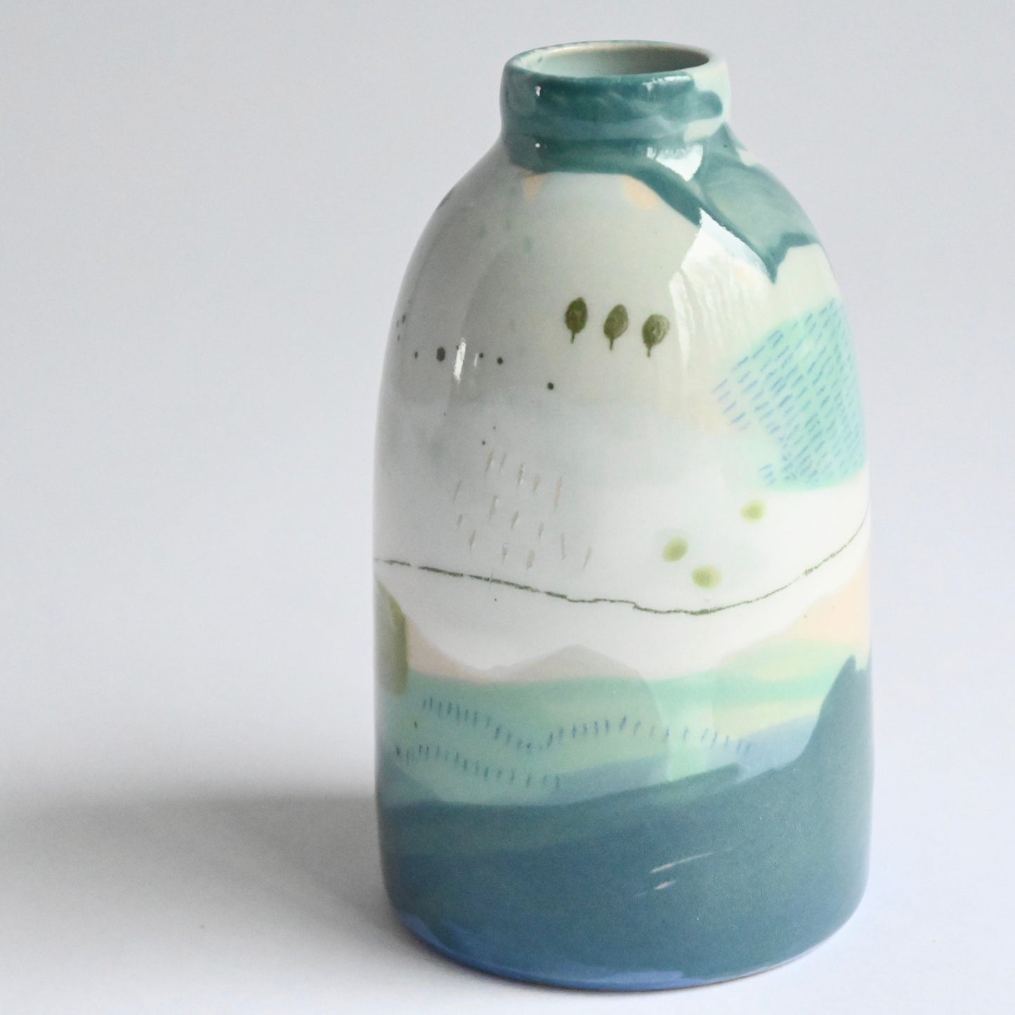 Ceramic Small Vase - Mountains Meet The Sea #13