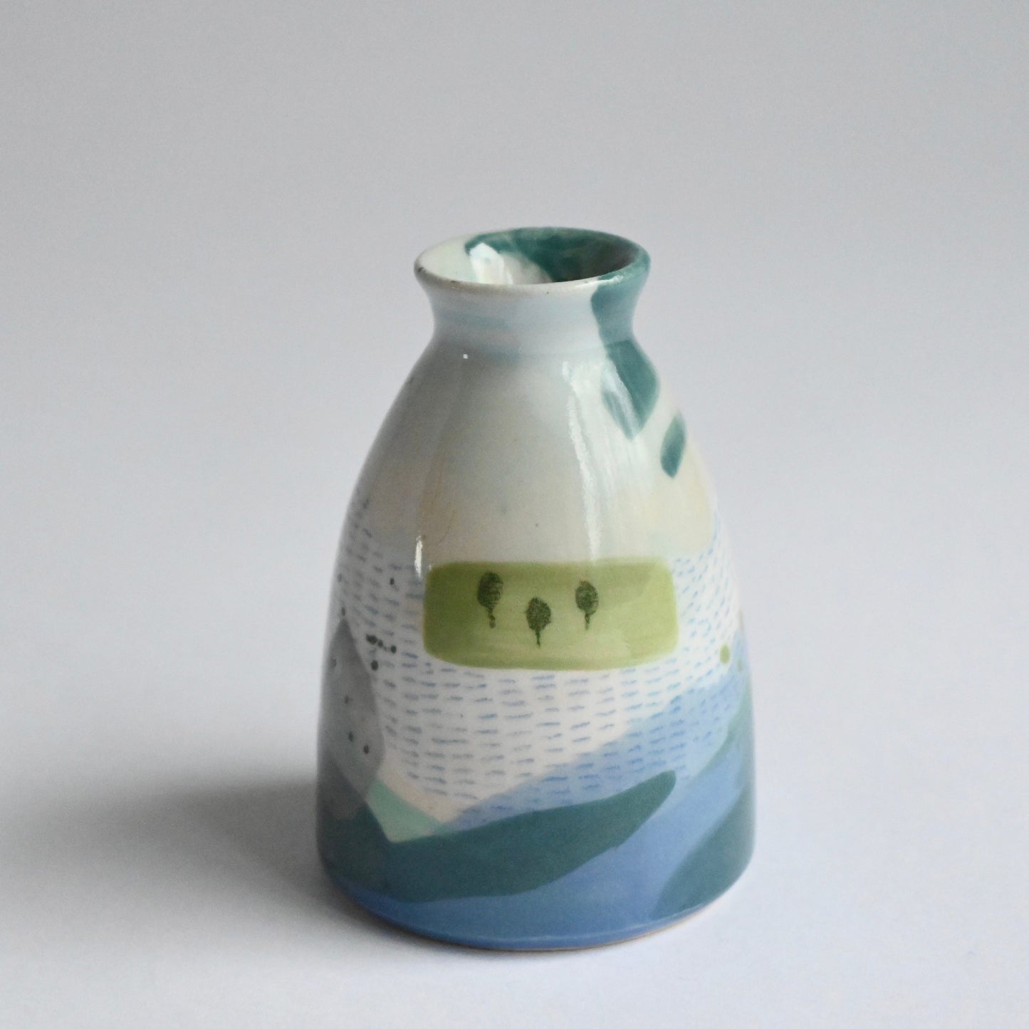 Ceramic Small Vase - Mountains Meet The Sea #15