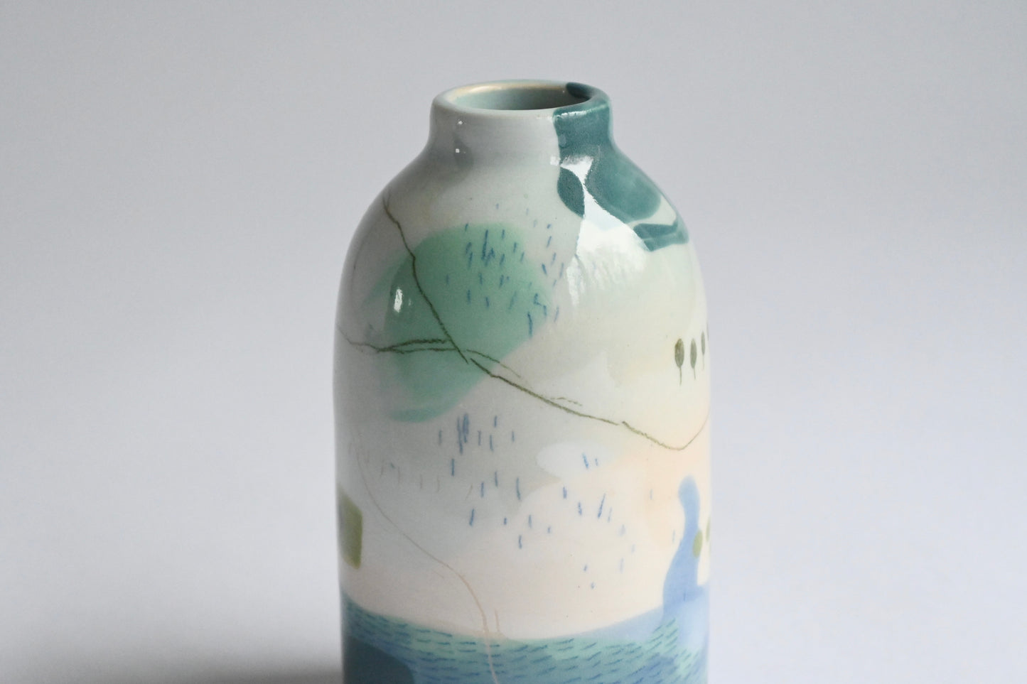 Ceramic Small Vase - Mountains Meet The Sea #7