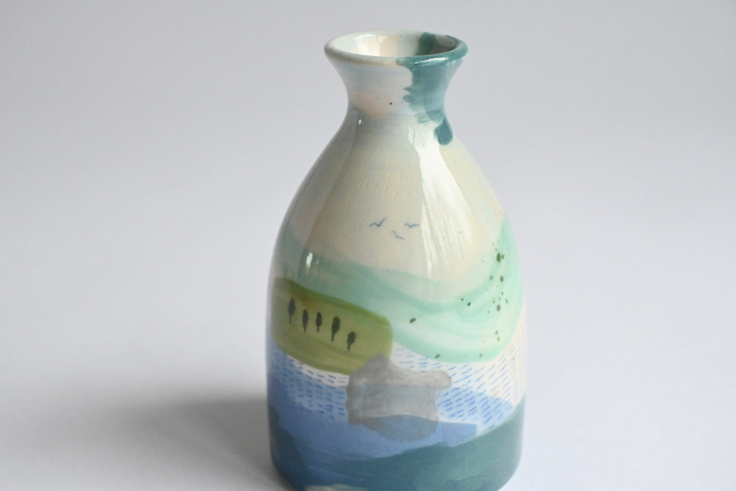 Ceramic Small Vase - Mountains Meet The Sea #1