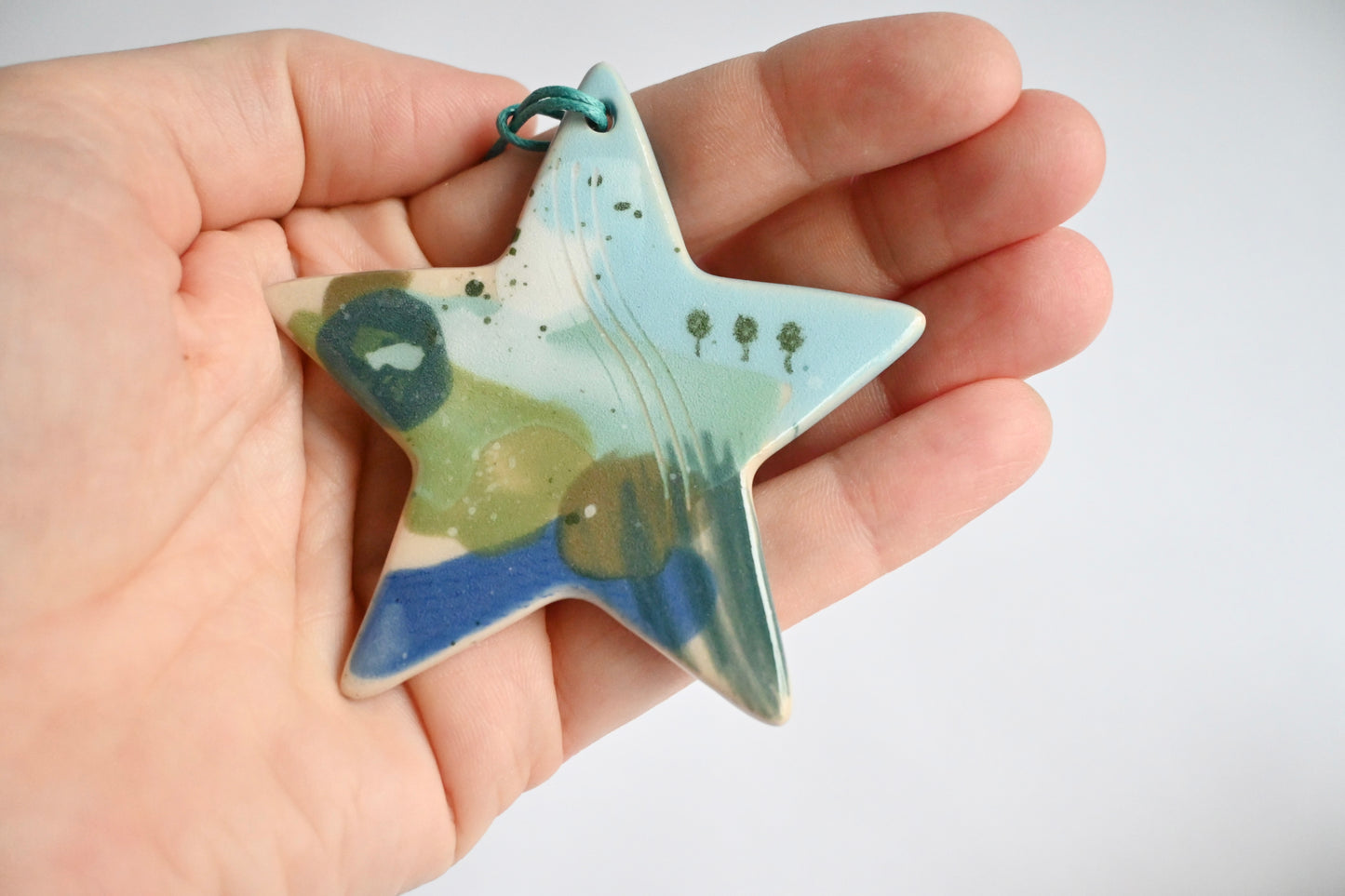 Ceramic Hanging Decoration - Mountains Meet The Sea Large Star
