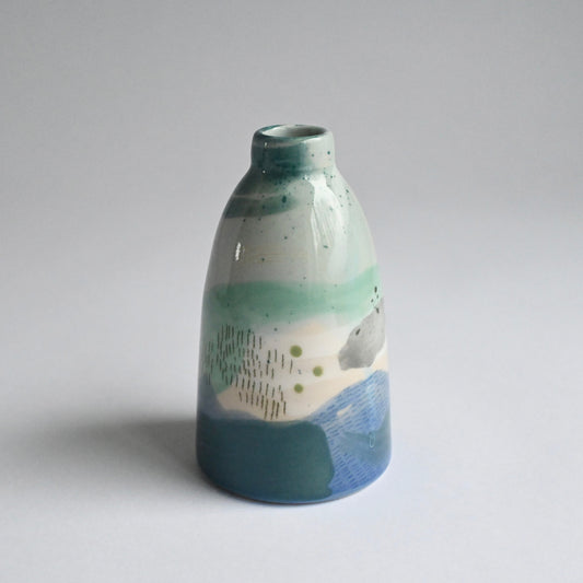 Ceramic Small Vase - Mountains Meet The Sea #10