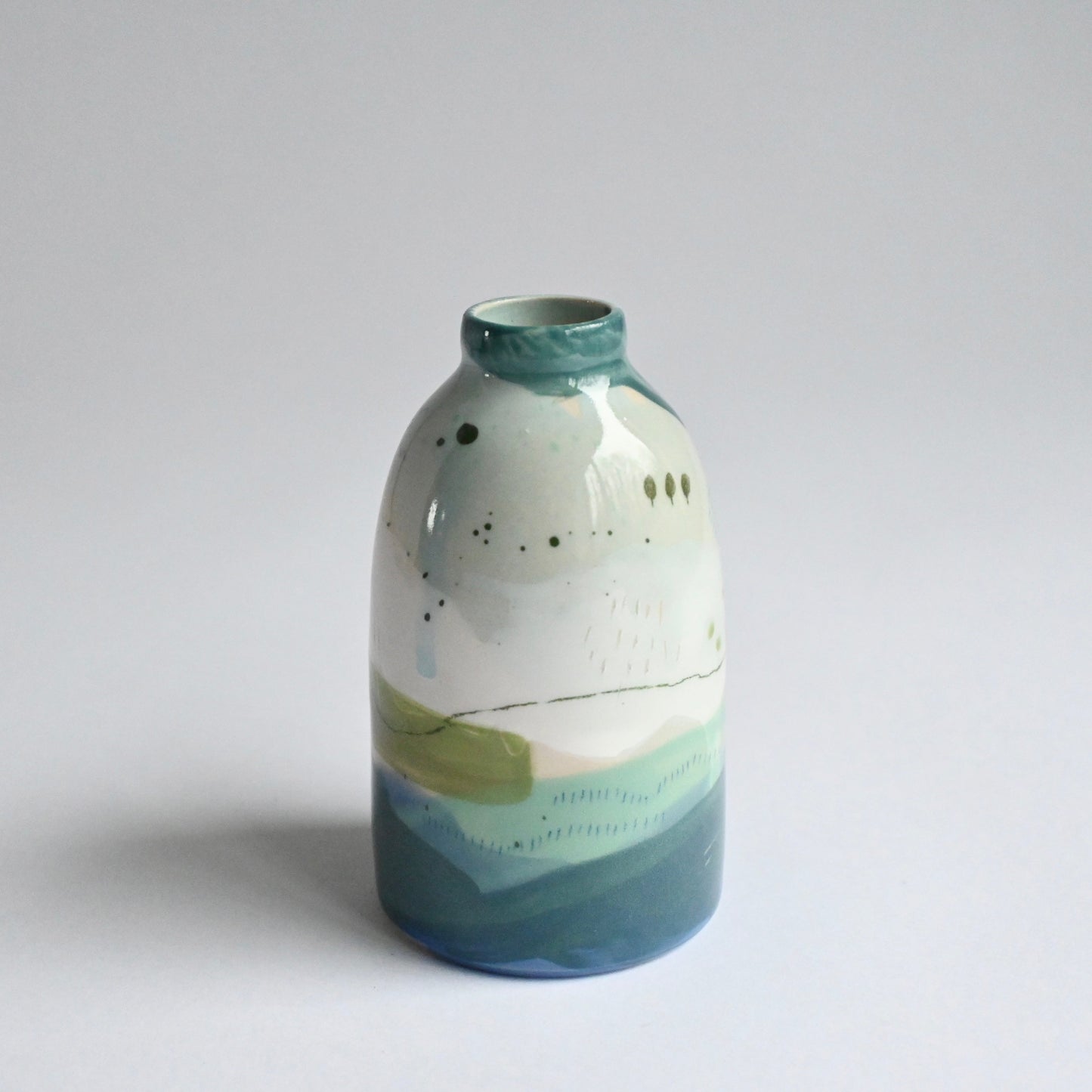Ceramic Small Vase - Mountains Meet The Sea #13