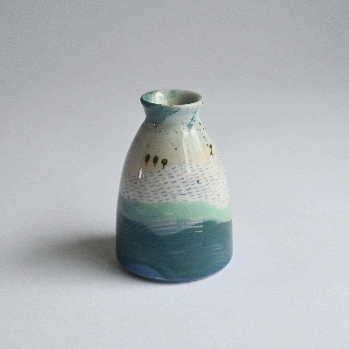Ceramic Small Vase - Mountains Meet The Sea #15