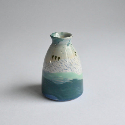 Ceramic Small Vase - Mountains Meet The Sea #15