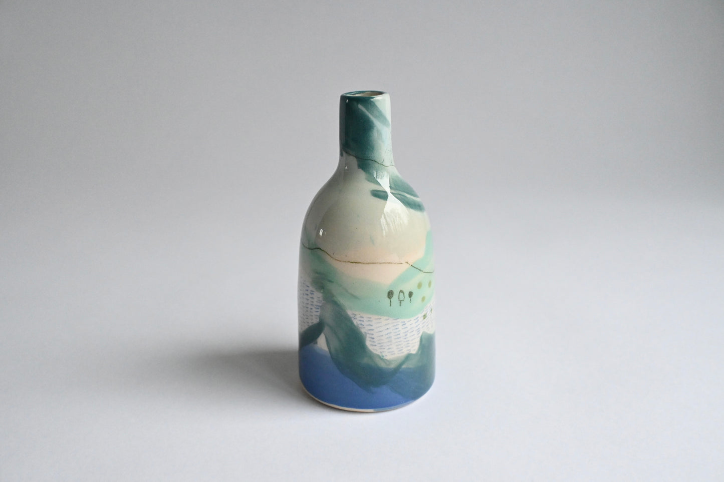 Ceramic Small Vase - Mountains Meet The Sea #3