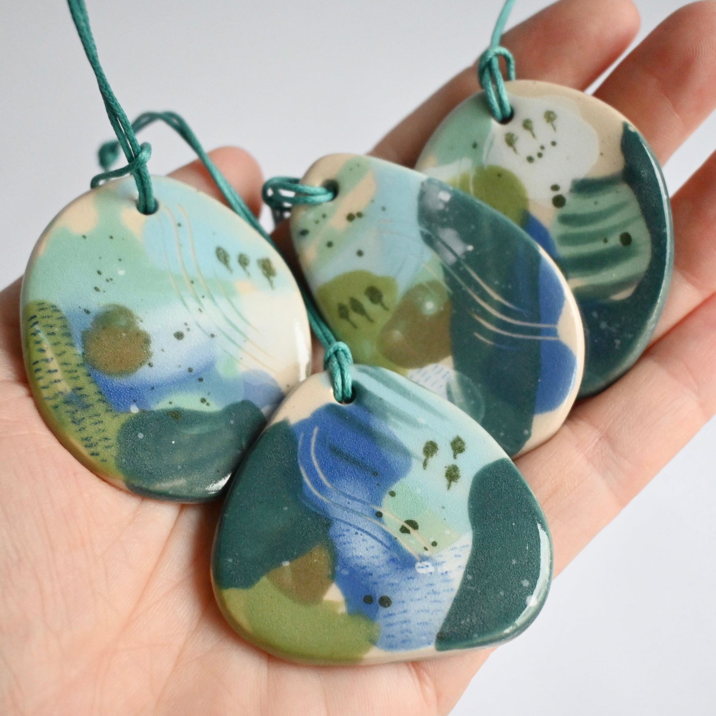 Ceramic Hanging Decoration - Mountains Meet The Sea Organic Shape