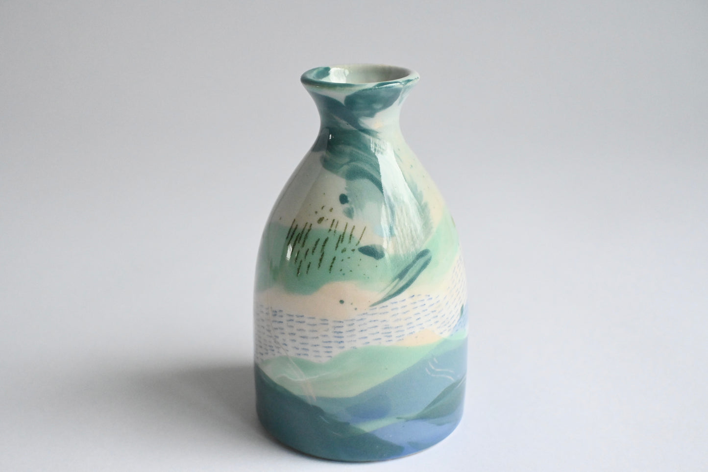 Ceramic Small Vase - Mountains Meet The Sea #1