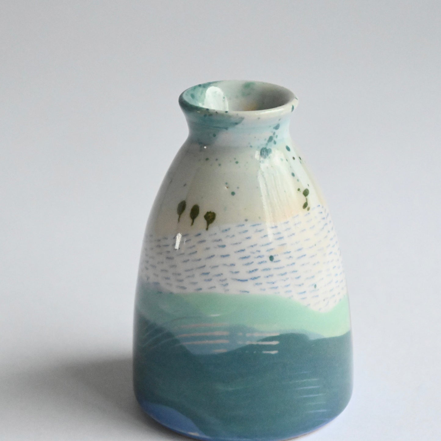 Ceramic Small Vase - Mountains Meet The Sea #15