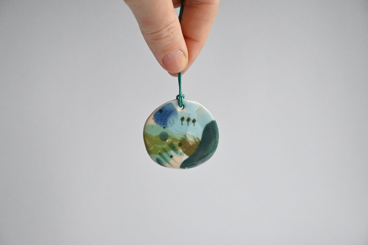 Ceramic Hanging Decoration - Mountains Meet The Sea Organic Shape