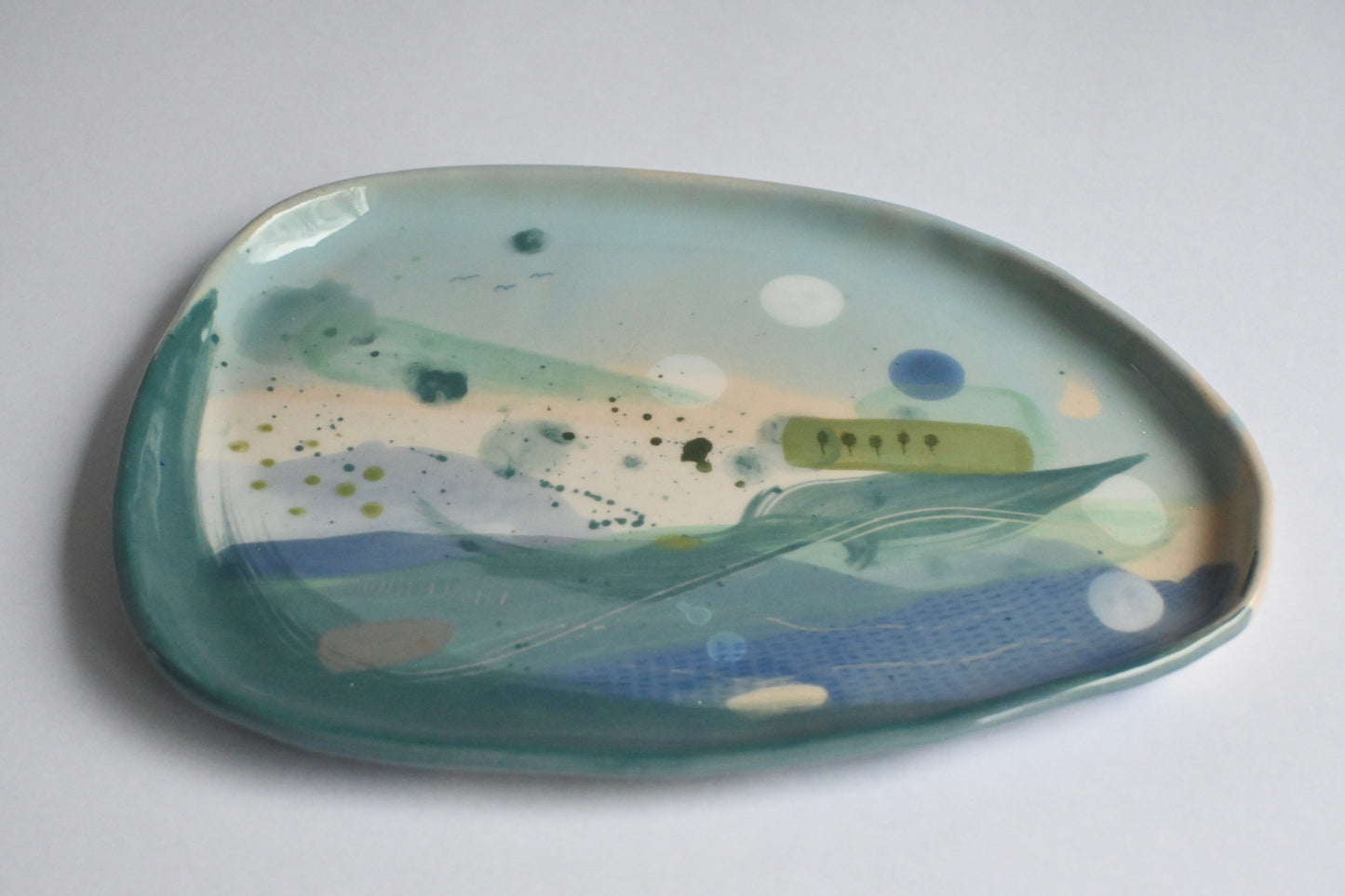 Ceramic Organic Plate - Mountains Meet The Sea #1