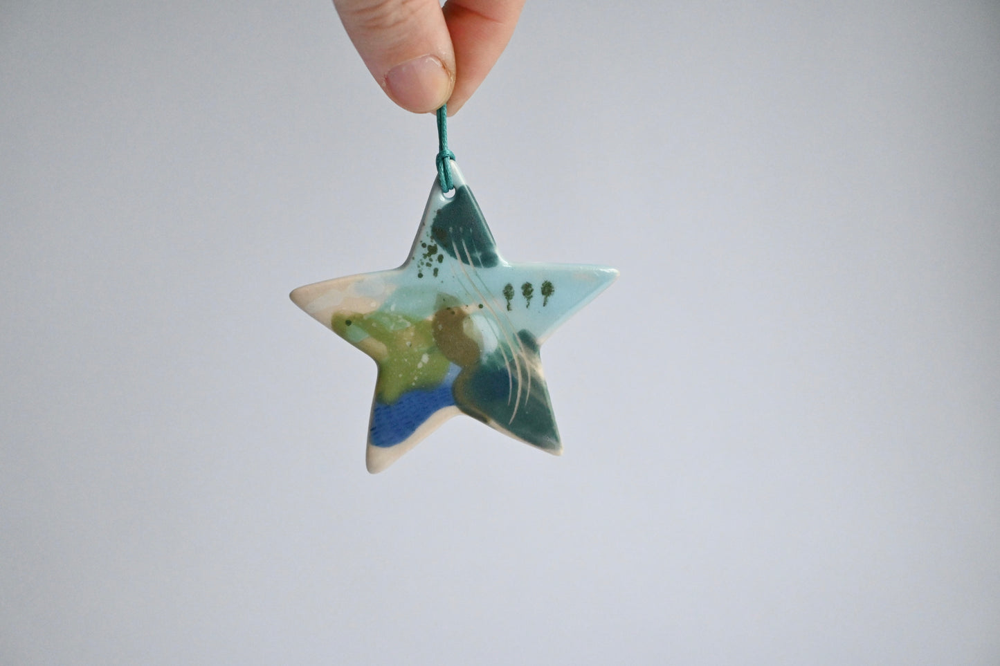 Ceramic Hanging Decoration - Mountains Meet The Sea Large Star