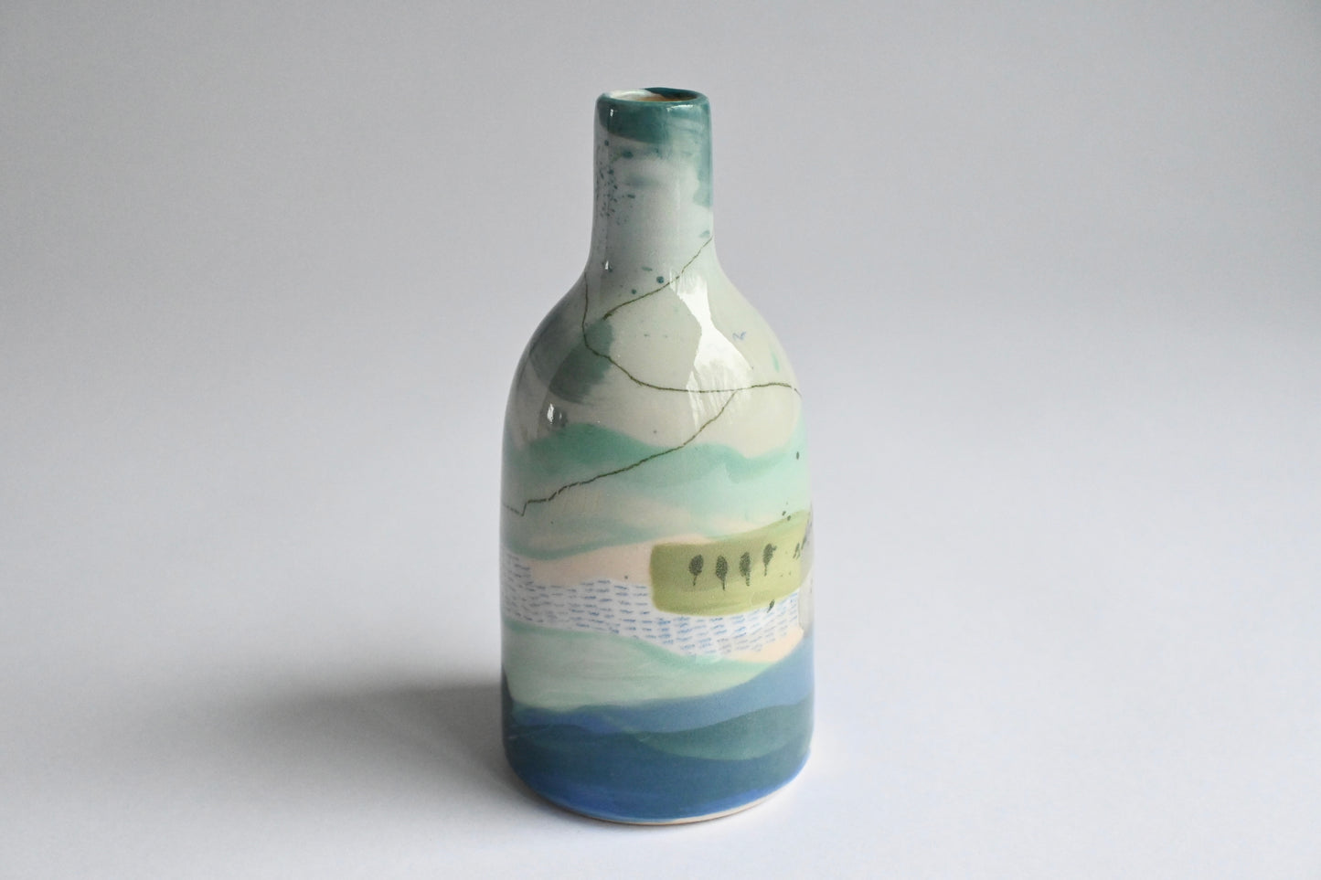 Ceramic Small Vase - Mountains Meet The Sea #3