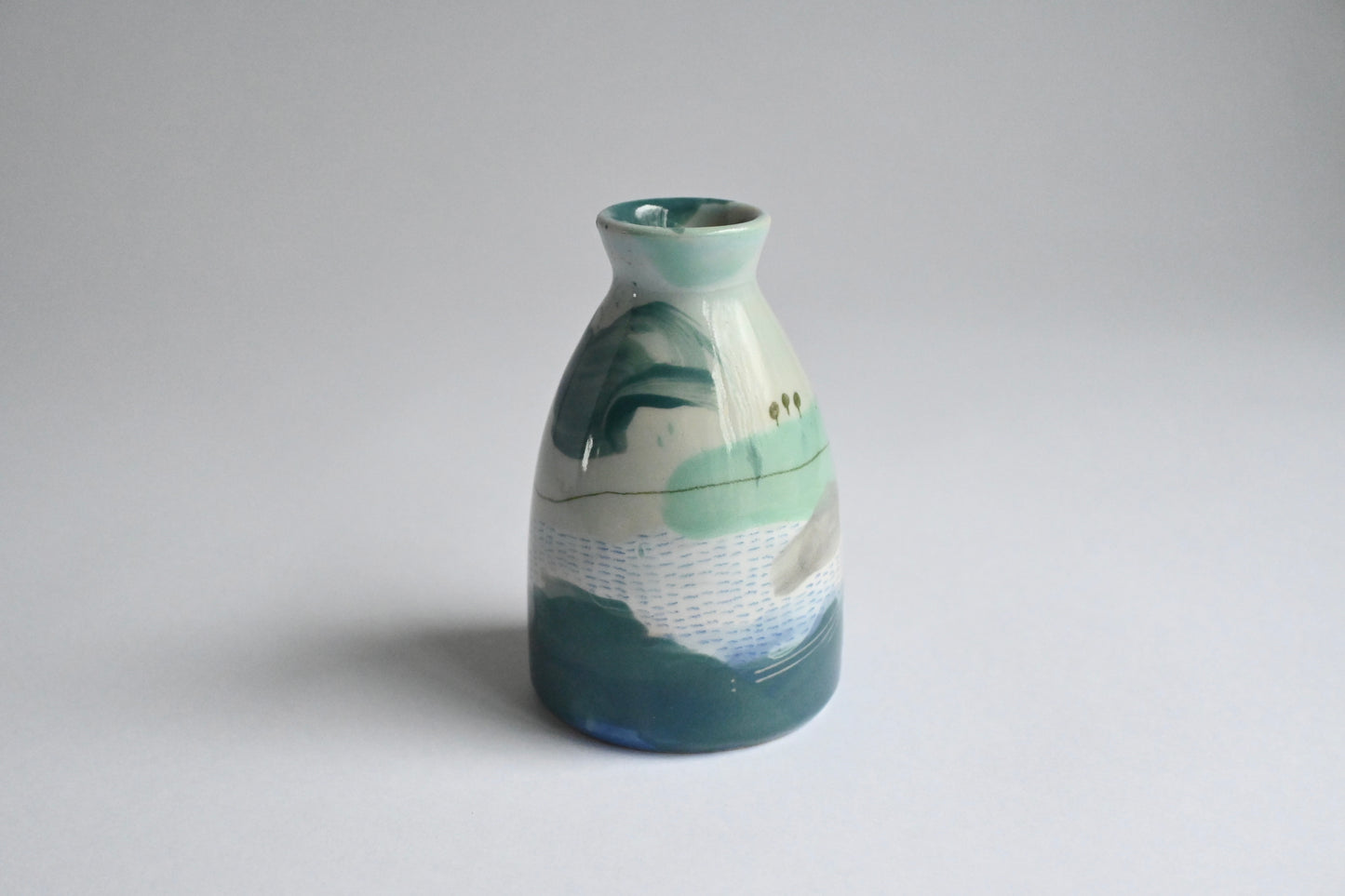 Ceramic Small Vase - Mountains Meet The Sea #8