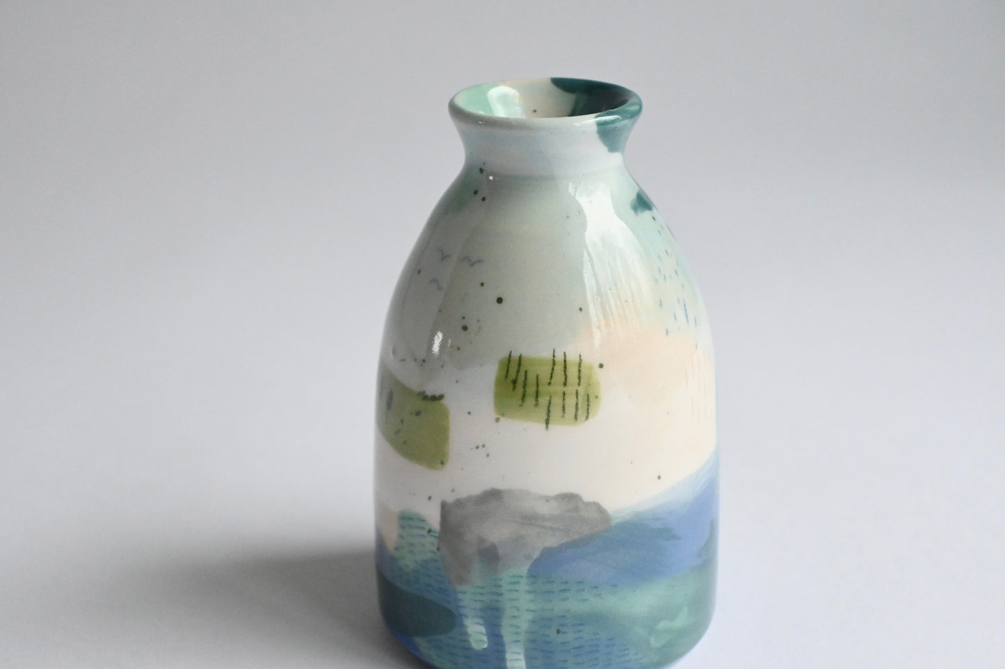 Ceramic Small Vase - Mountains Meet The Sea #9