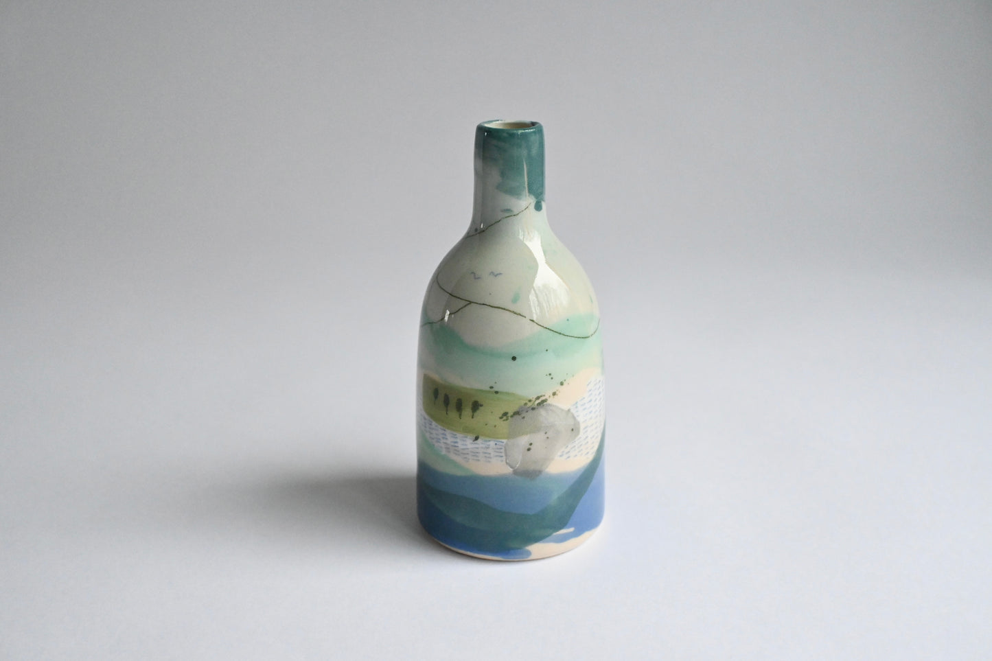 Ceramic Small Vase - Mountains Meet The Sea #3