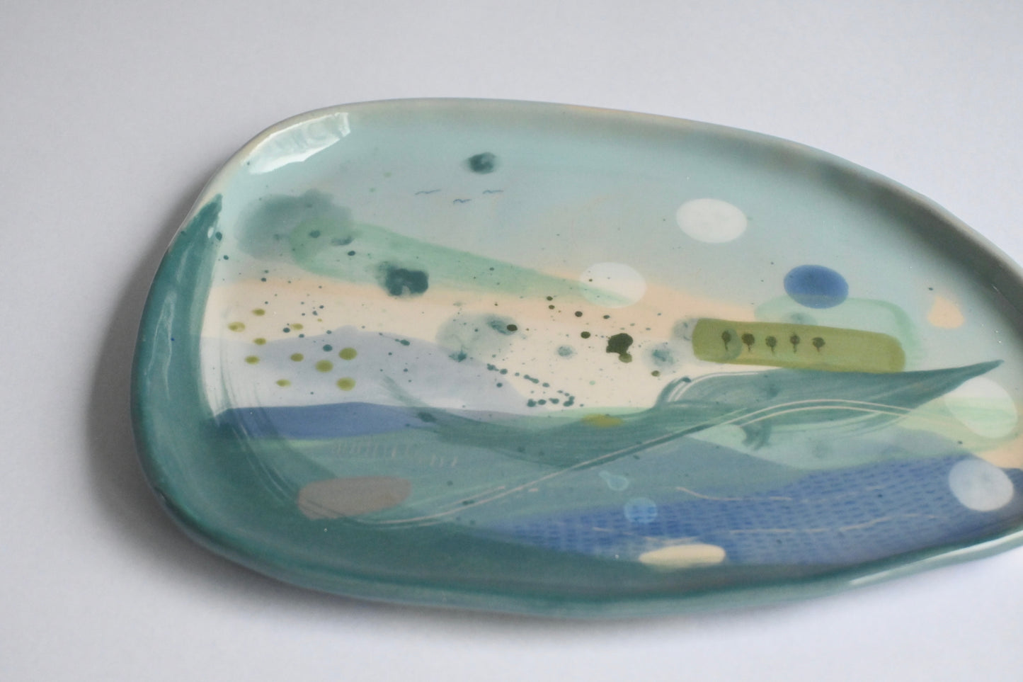 Ceramic Organic Plate - Mountains Meet The Sea #1