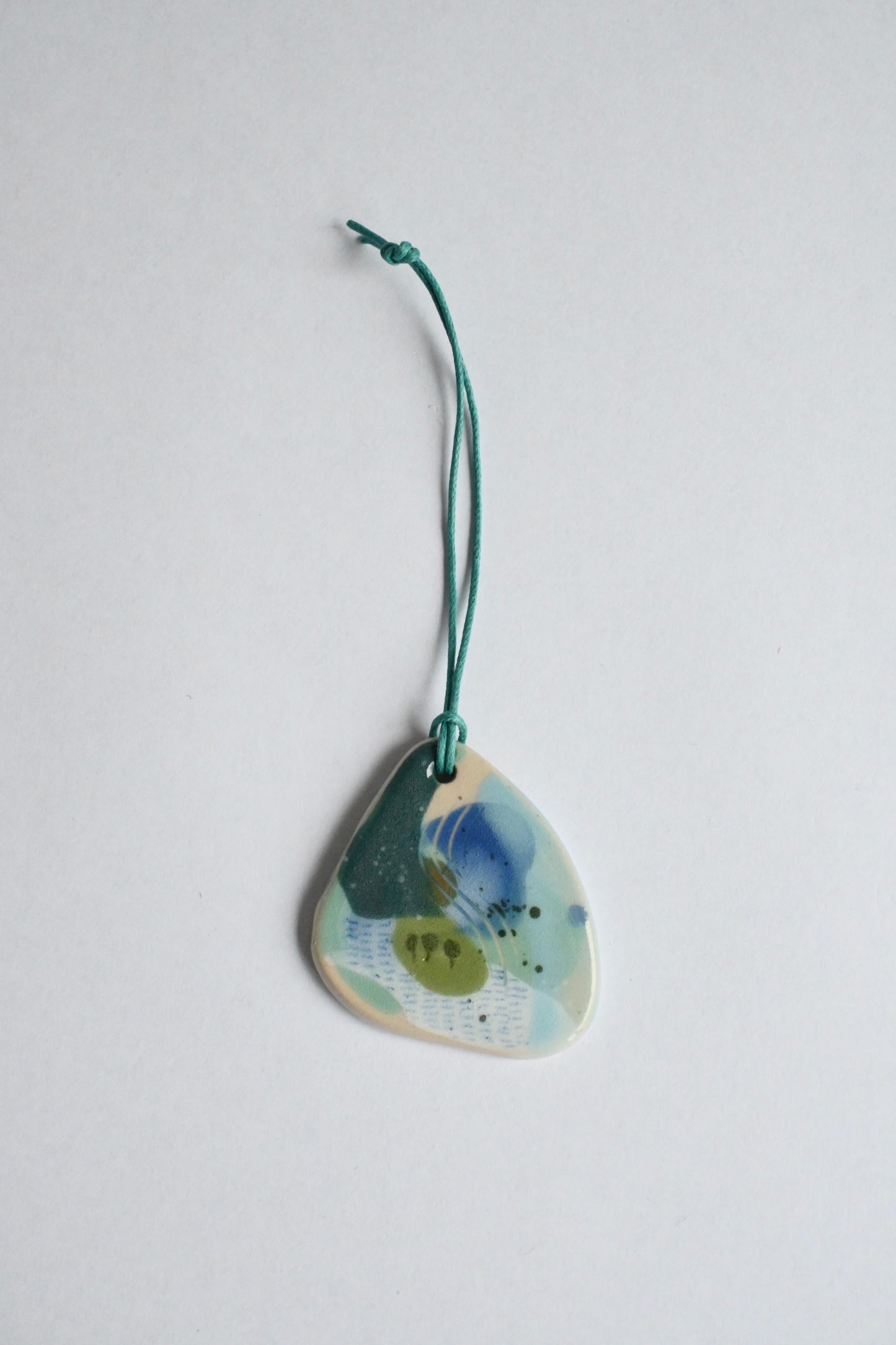 Ceramic Hanging Decoration - Mountains Meet The Sea Organic Shape