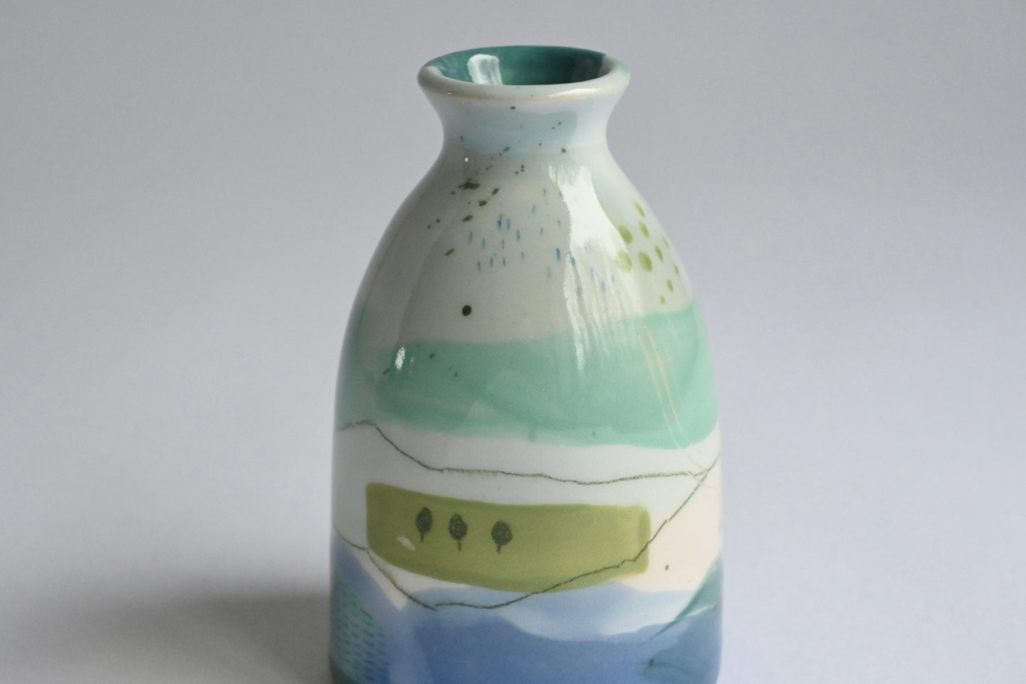 Ceramic Small Vase - Mountains Meet The Sea #5