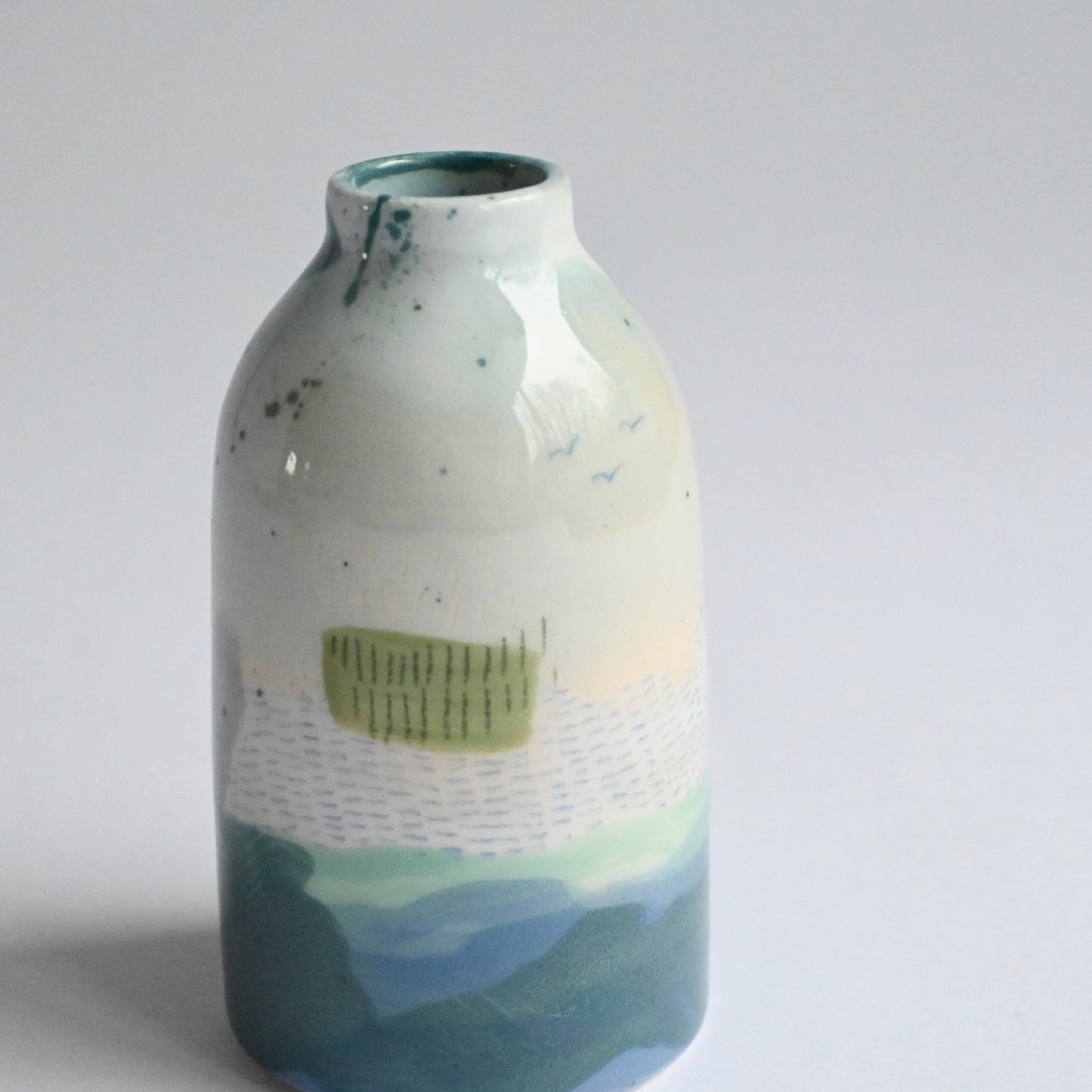 Ceramic Small Vase - Mountains Meet The Sea #14