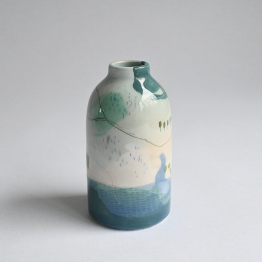 Ceramic Small Vase - Mountains Meet The Sea #7