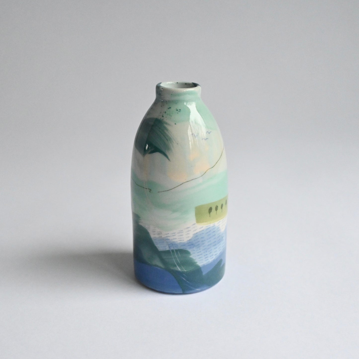 Ceramic Small Vase - Mountains Meet The Sea #4