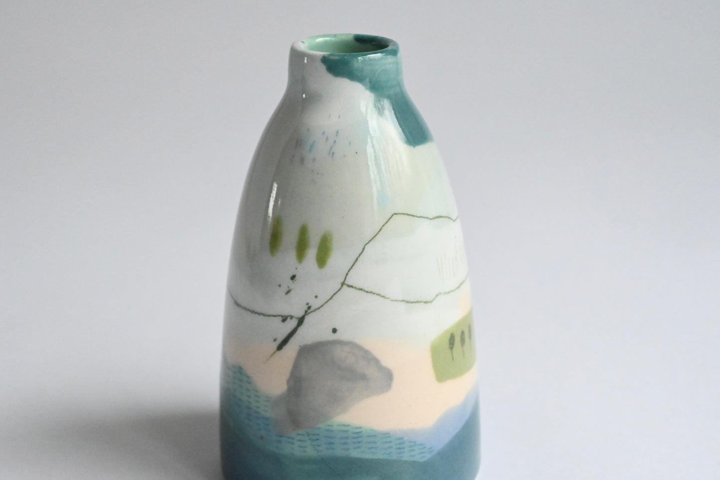 Ceramic Small Vase - Mountains Meet The Sea #12