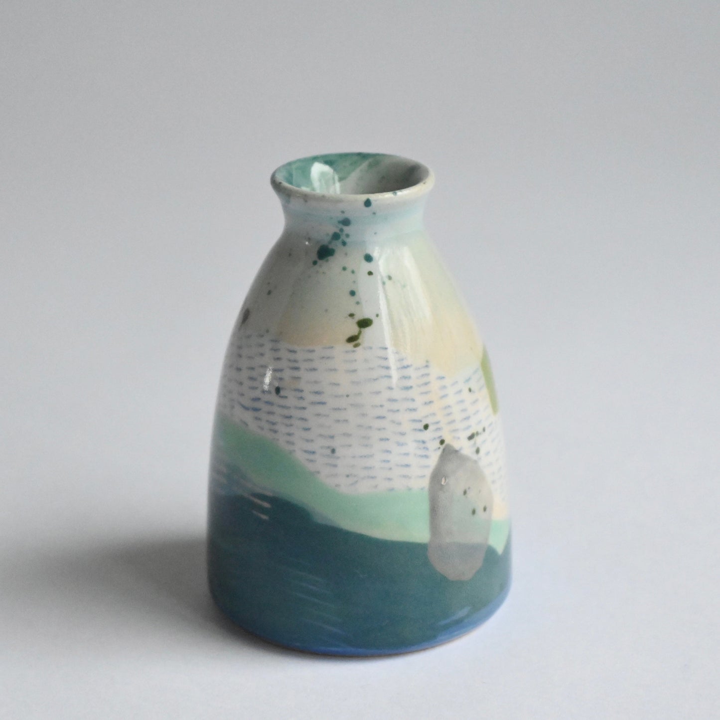 Ceramic Small Vase - Mountains Meet The Sea #15