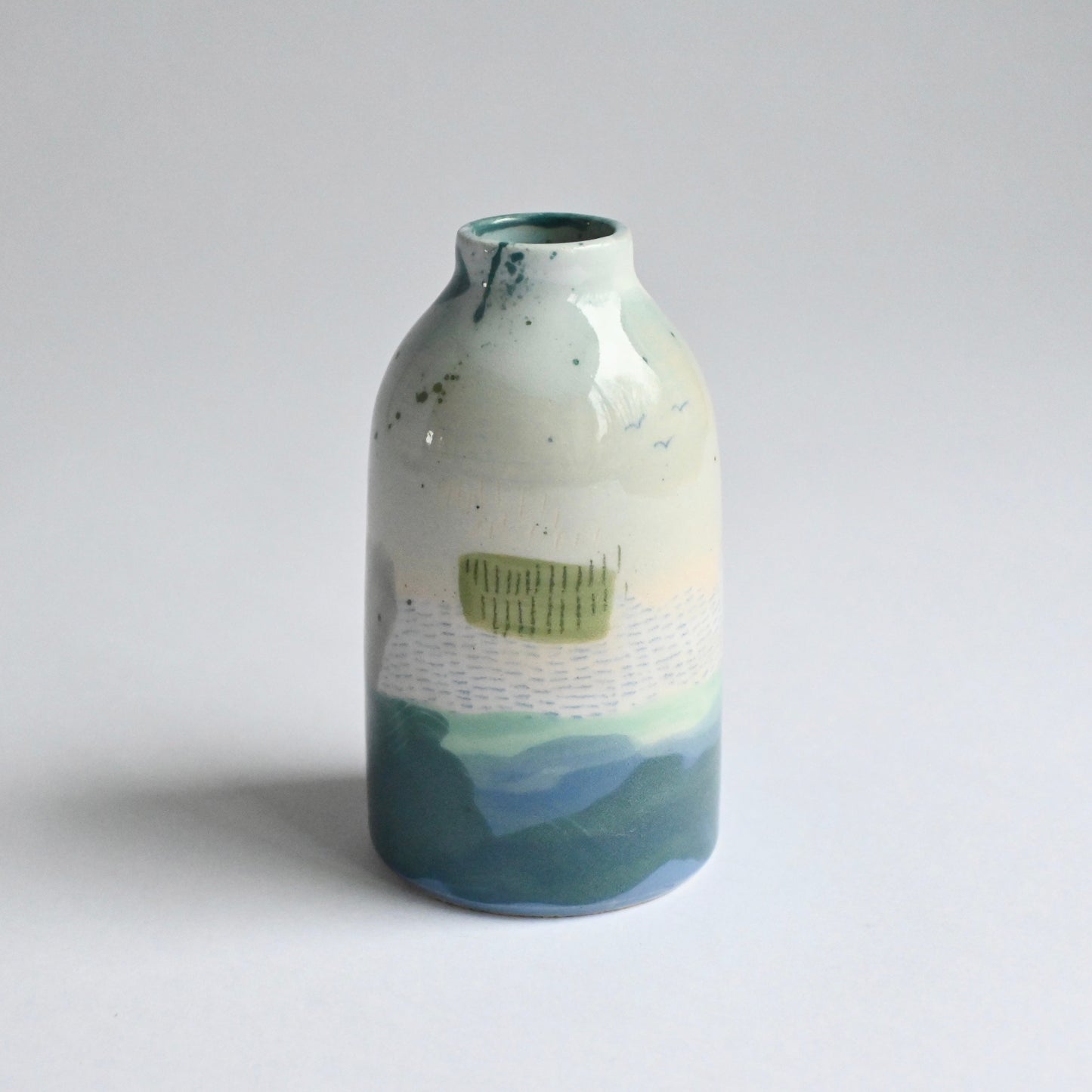 Ceramic Small Vase - Mountains Meet The Sea #14