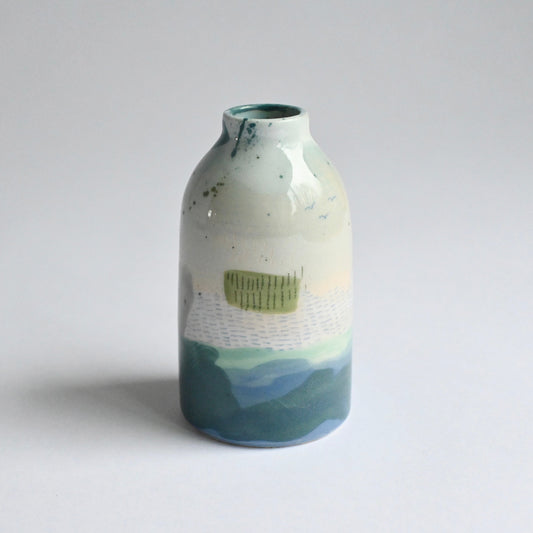 Ceramic Small Vase - Mountains Meet The Sea #14