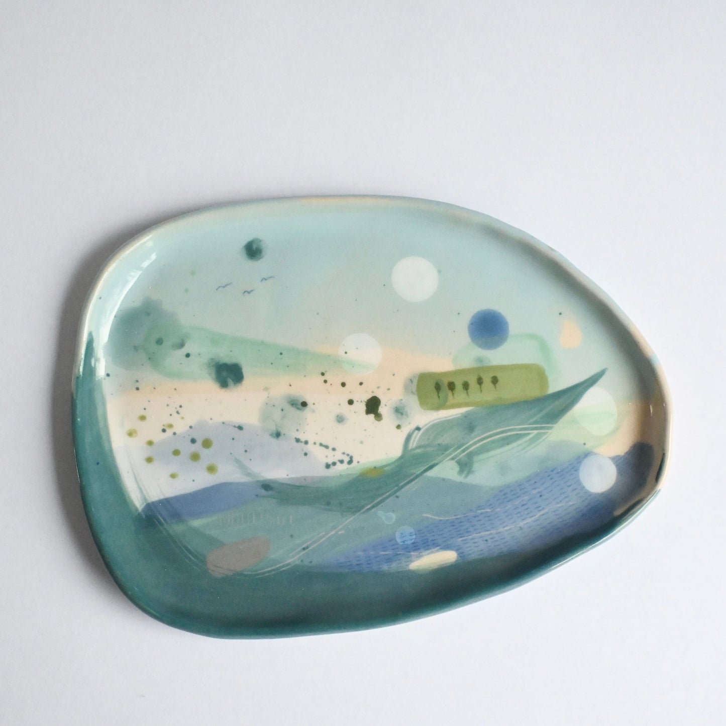 Ceramic Organic Plate - Mountains Meet The Sea #1