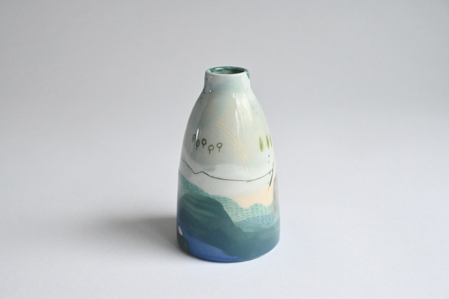 Ceramic Small Vase - Mountains Meet The Sea #12
