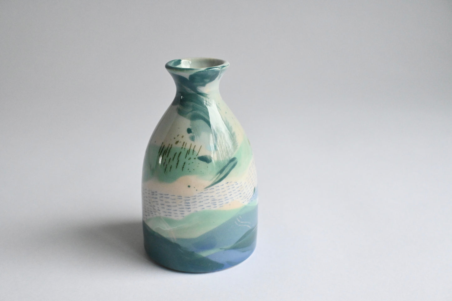 Ceramic Small Vase - Mountains Meet The Sea #1