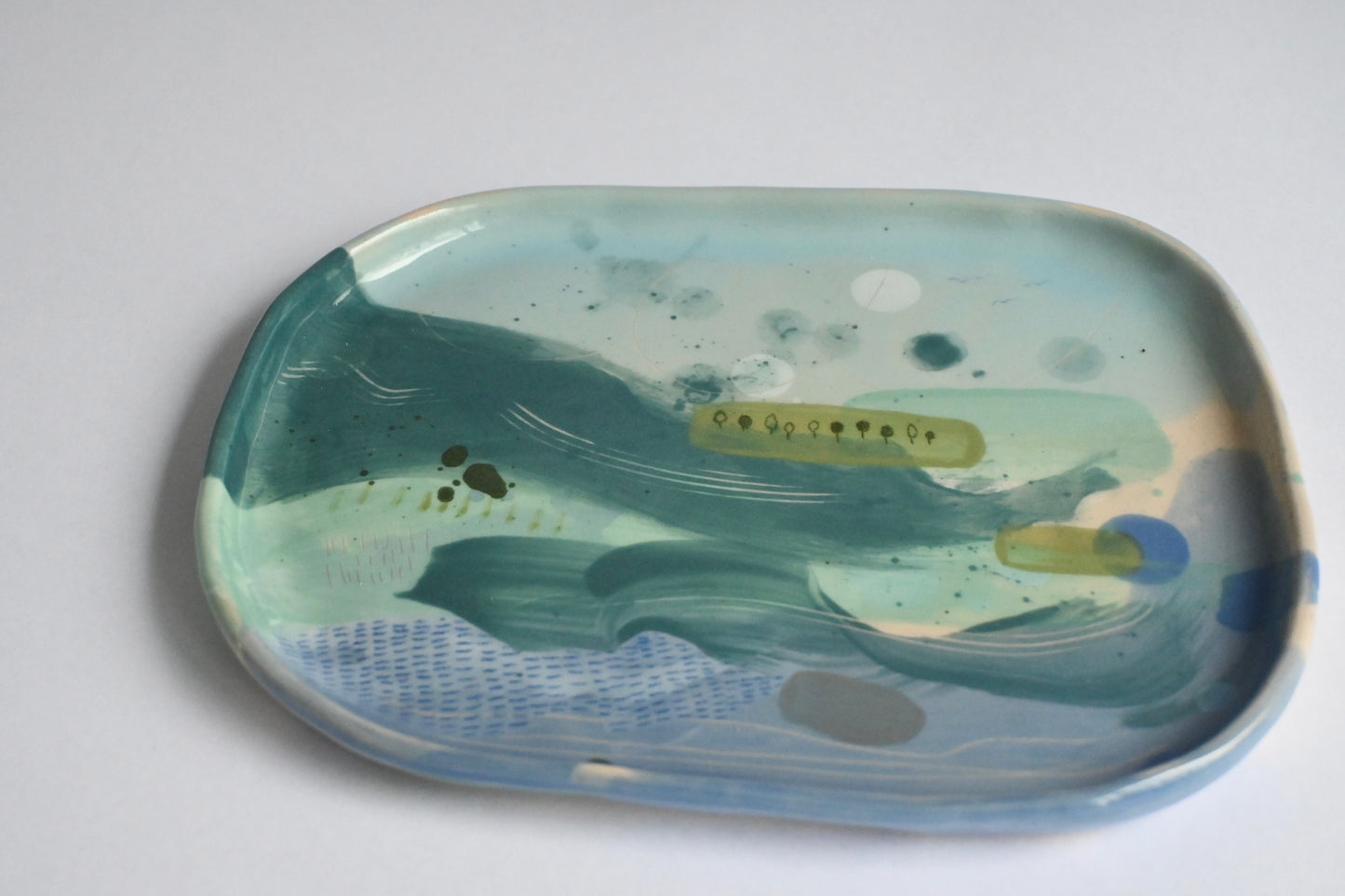 Ceramic Organic Plate - Mountains Meet The Sea #3