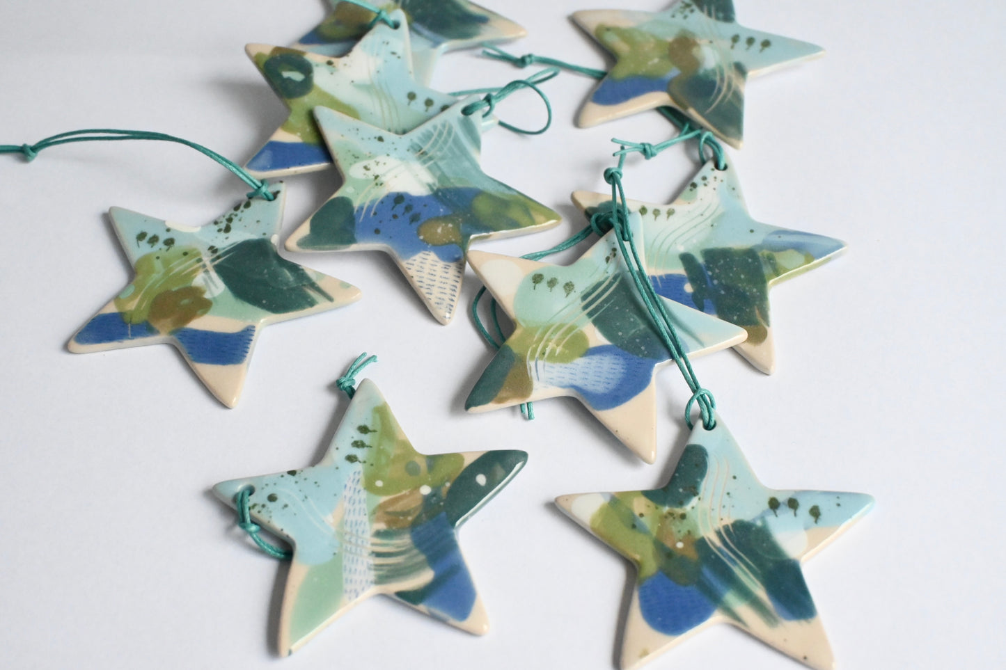 Ceramic Hanging Decoration - Mountains Meet The Sea Large Star