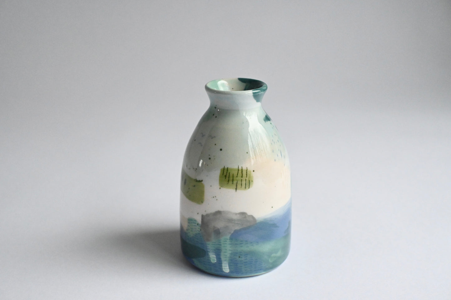 Ceramic Small Vase - Mountains Meet The Sea #9